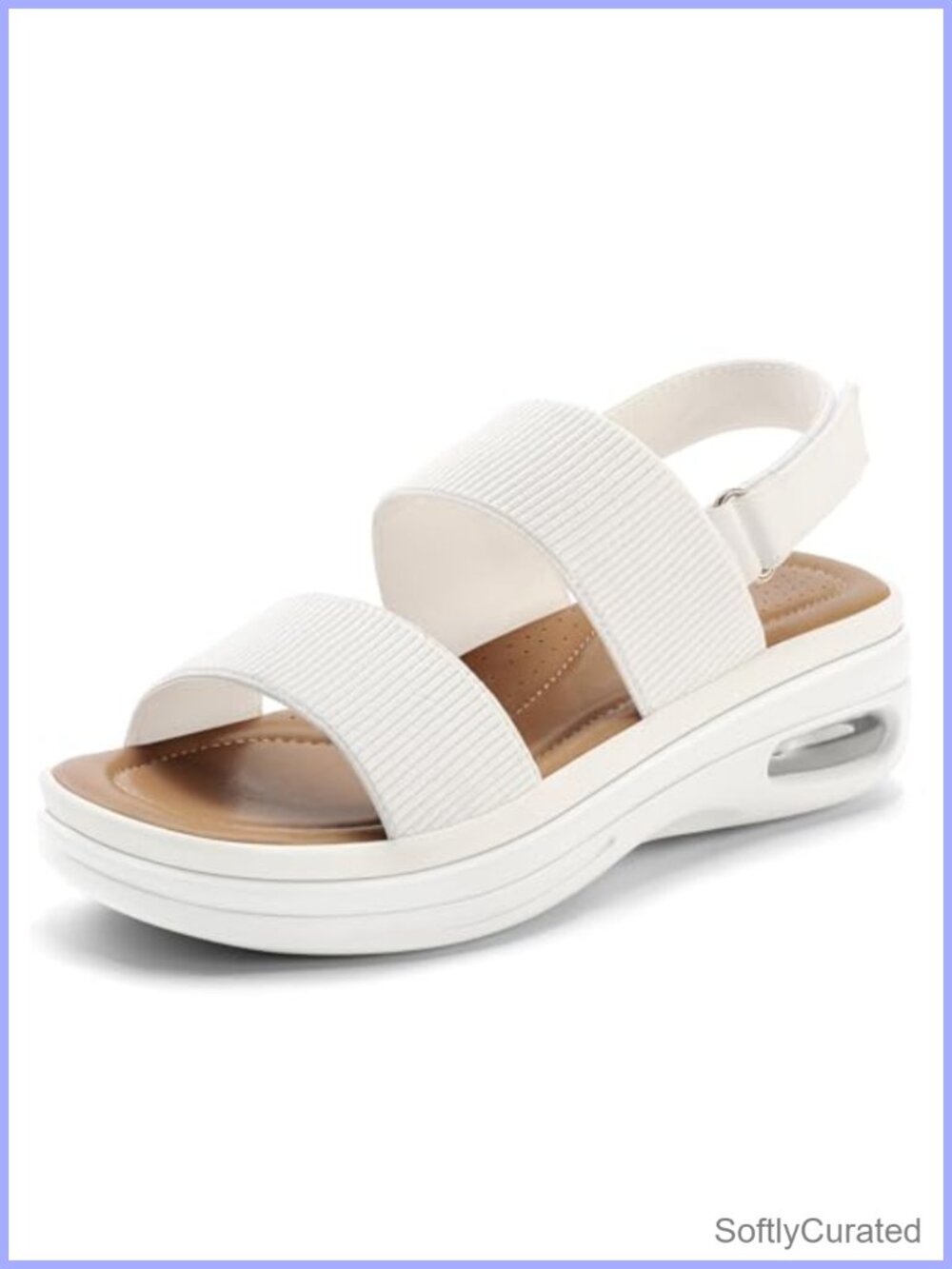 Platform Walking Sandals Knitted Comfort Arch Support Hook & Loop